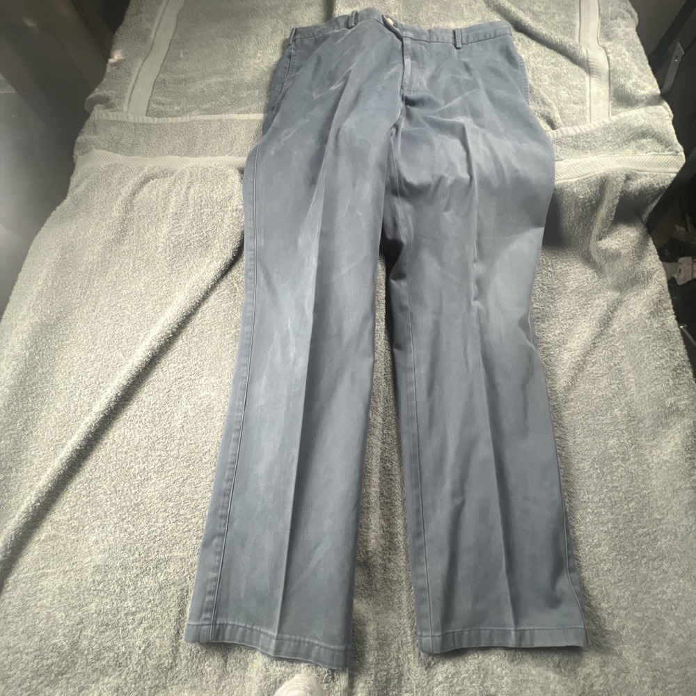 Peter Millar Pants Men's 35x32 Blue Golf Pima Cotton Preppy Flat Front Chino